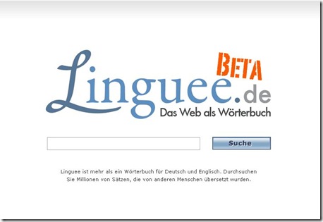 Linguee, Deutsch-Englisch Wörterbuch (und weitere Sprachen)