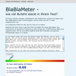 Das BlaBlaMeter ergibt 0.05 für meinen Artikel über Paul Austers Sunset Park! :-)