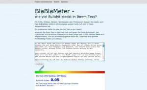 Das BlaBlaMeter ergibt 0.05 für meinen Artikel über Paul Austers Sunset Park! :-)